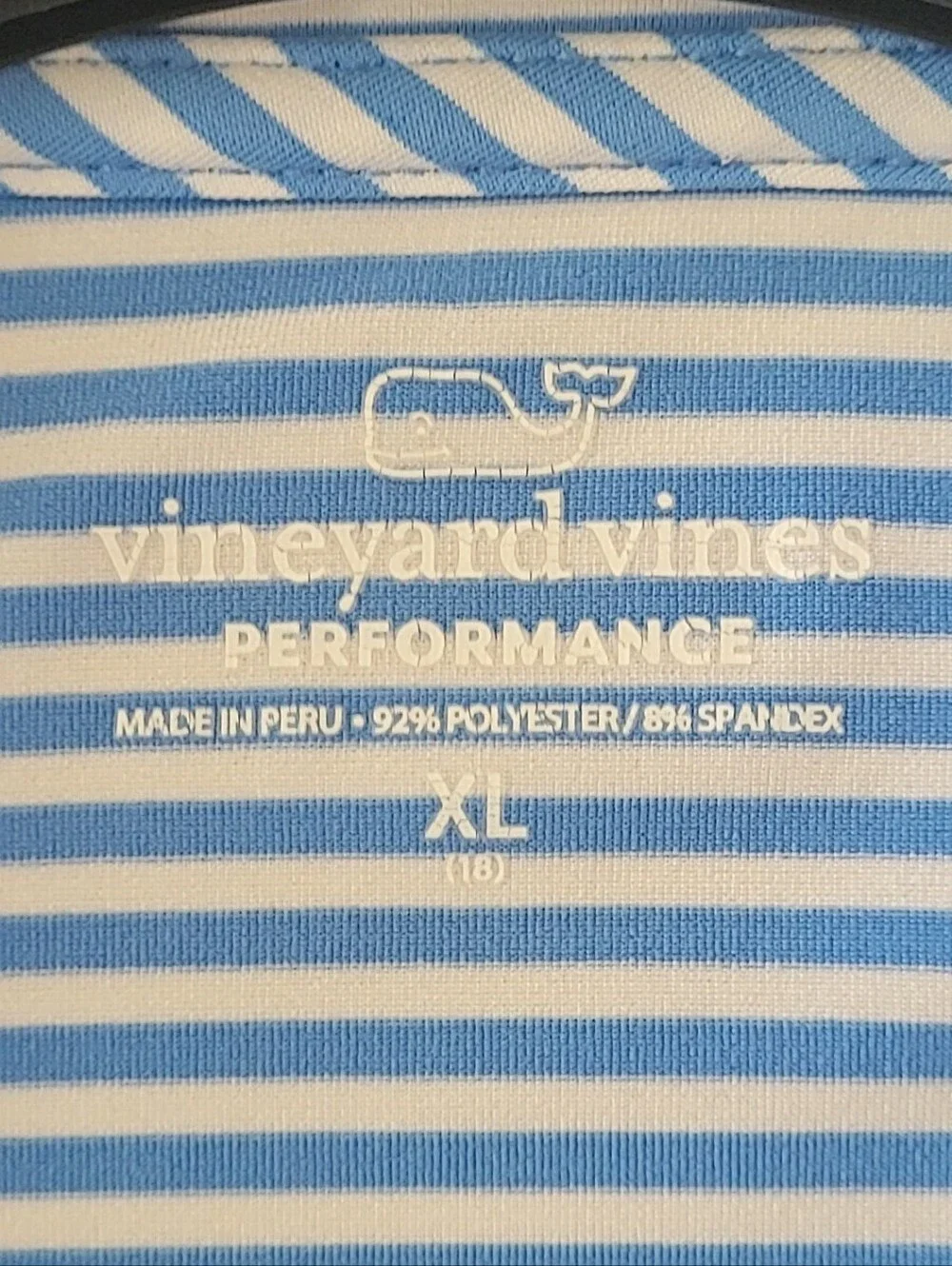 Vineyard Vines Boys XL(18) Bradley Stripe Sankaty Polo Shirt, Like New